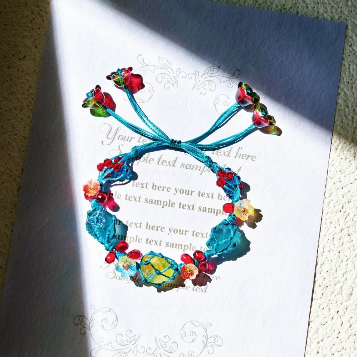Crystal garland bracelet handwoven bracelet