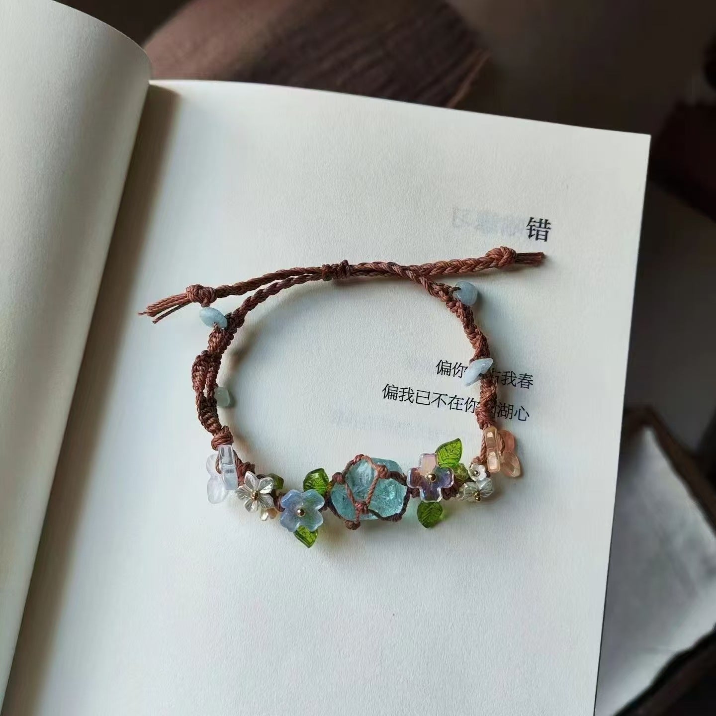 Crystal garland bracelet handwoven bracelet