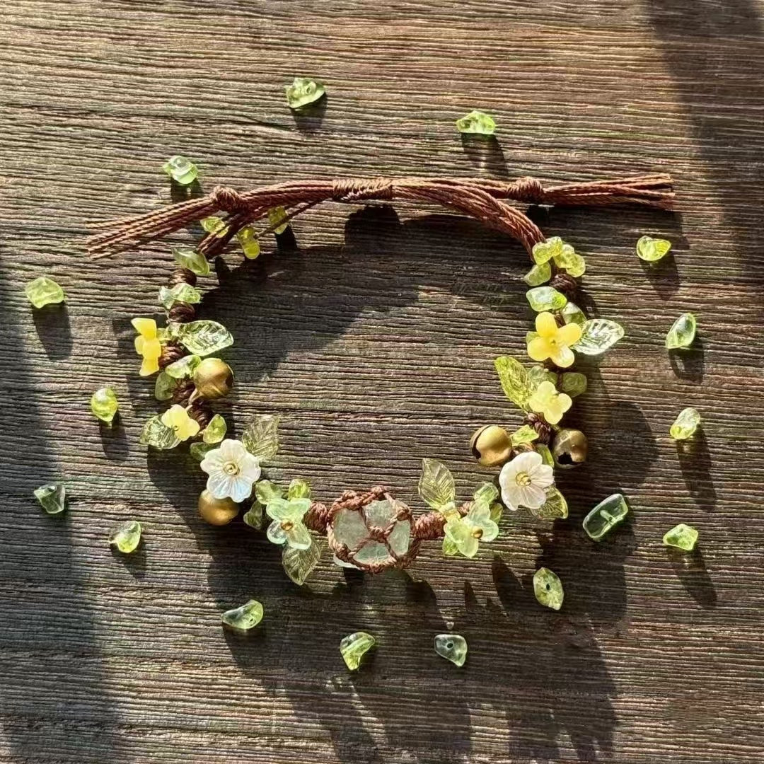 Crystal garland bracelet handwoven bracelet