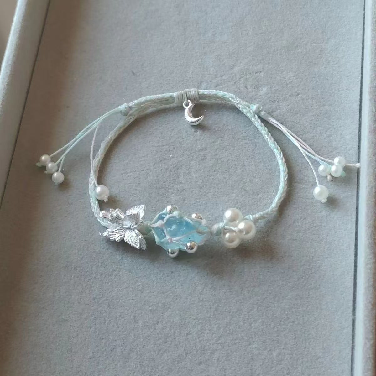 Crystal garland bracelet handwoven bracelet