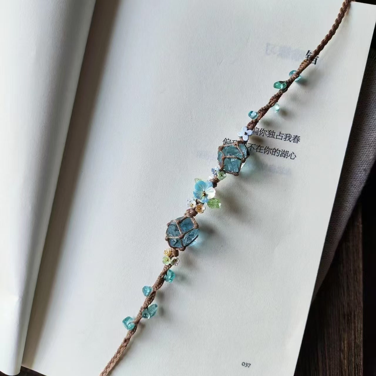 Crystal garland bracelet handwoven bracelet