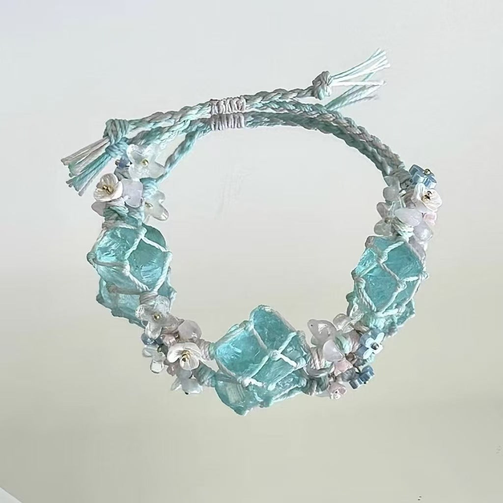 Crystal garland bracelet handwoven bracelet