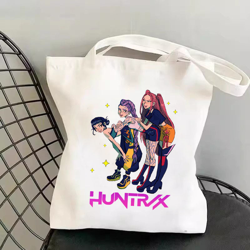 One shoulder canvas shopping bag