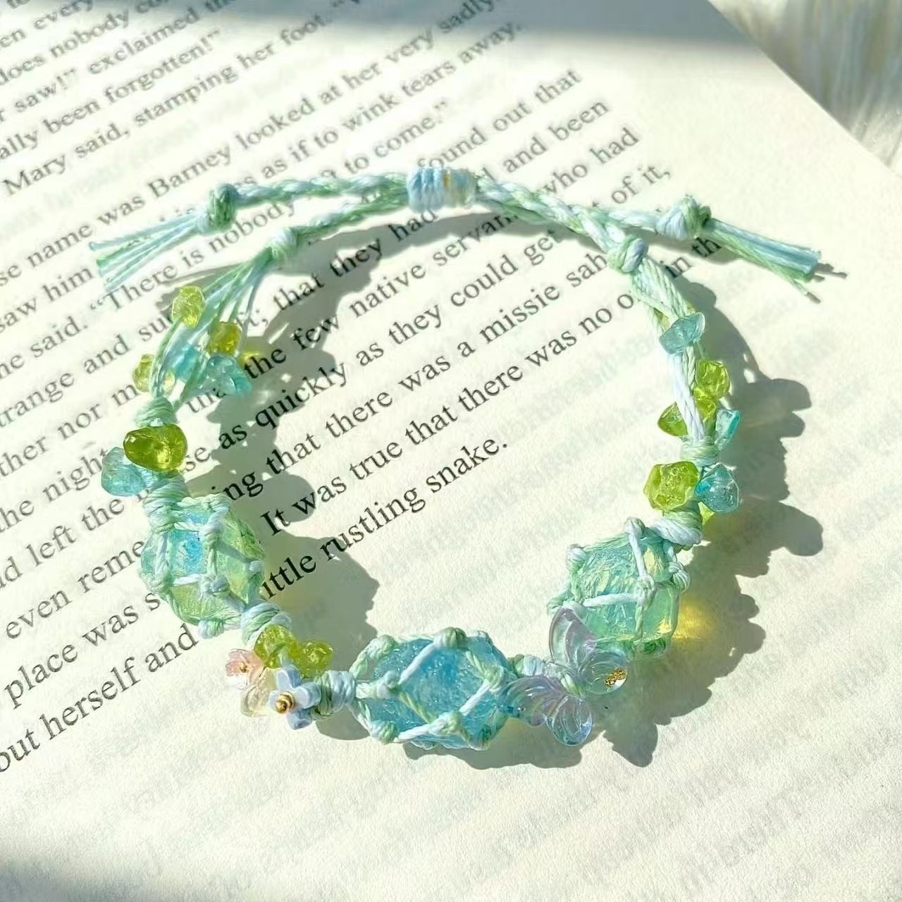 Crystal garland bracelet handwoven bracelet