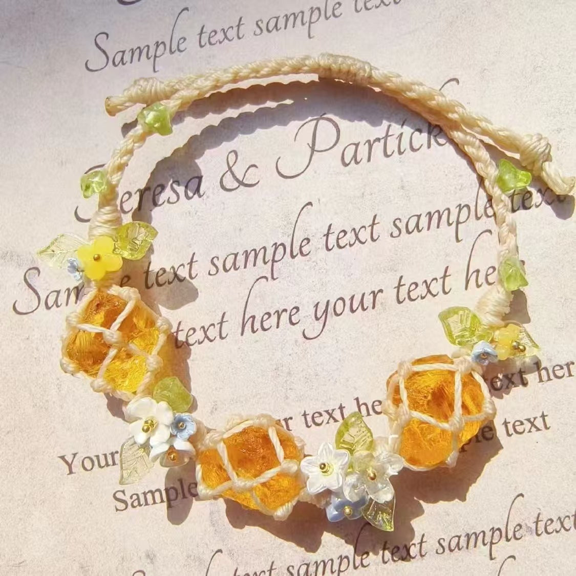 Crystal garland bracelet handwoven bracelet