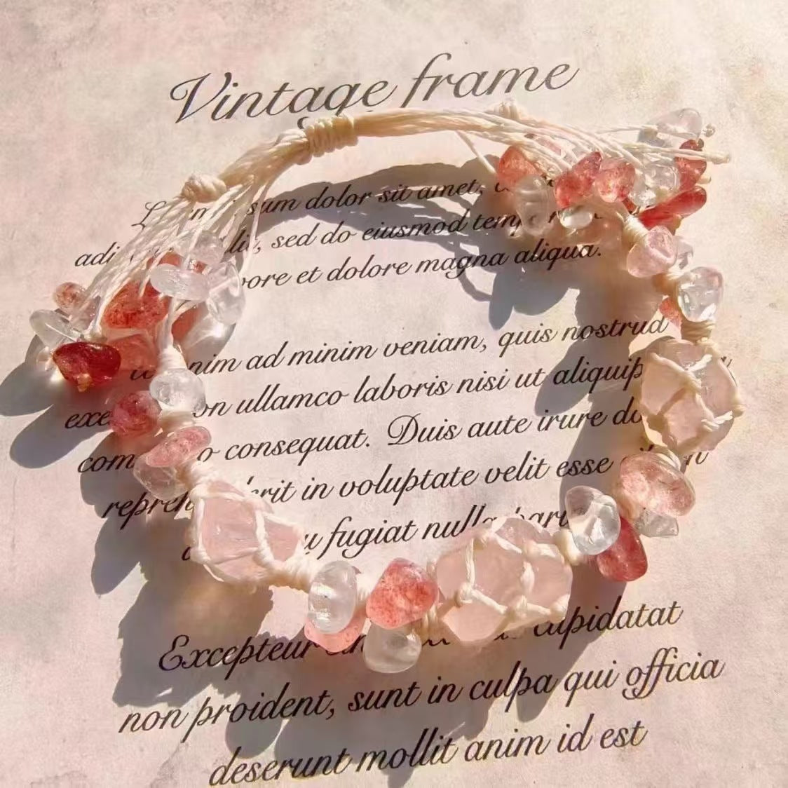 Crystal garland bracelet handwoven bracelet