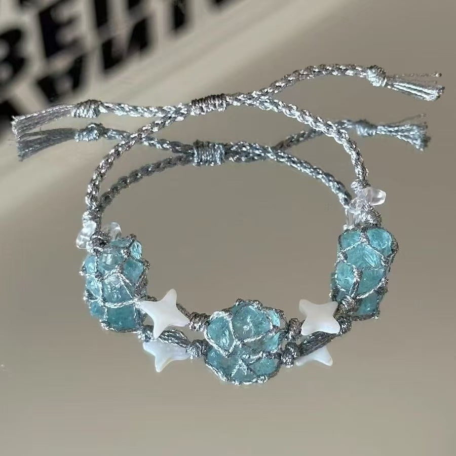 Crystal garland bracelet handwoven bracelet