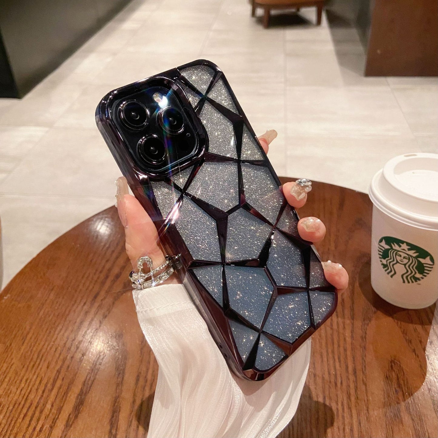 Electroplated Diamond Lattice Glitter Phone Case