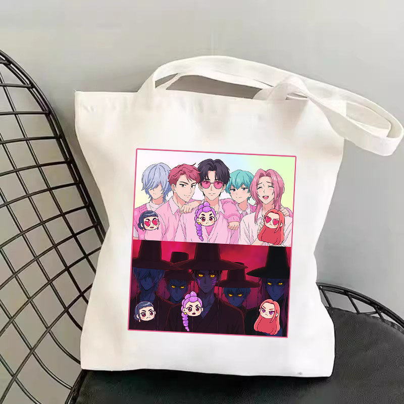 One shoulder canvas shopping bag