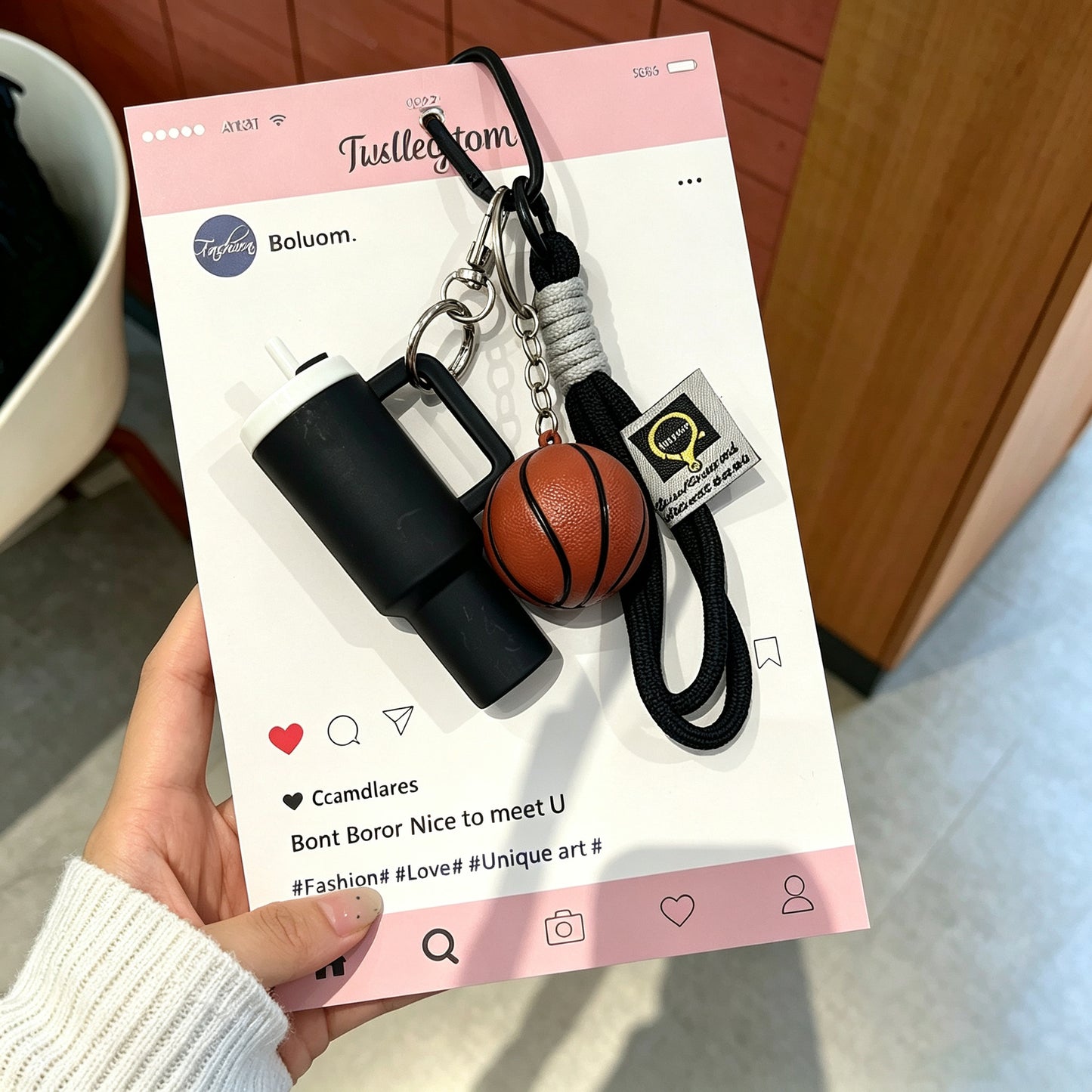 Creative Pink Dopamine Fitness Keychain