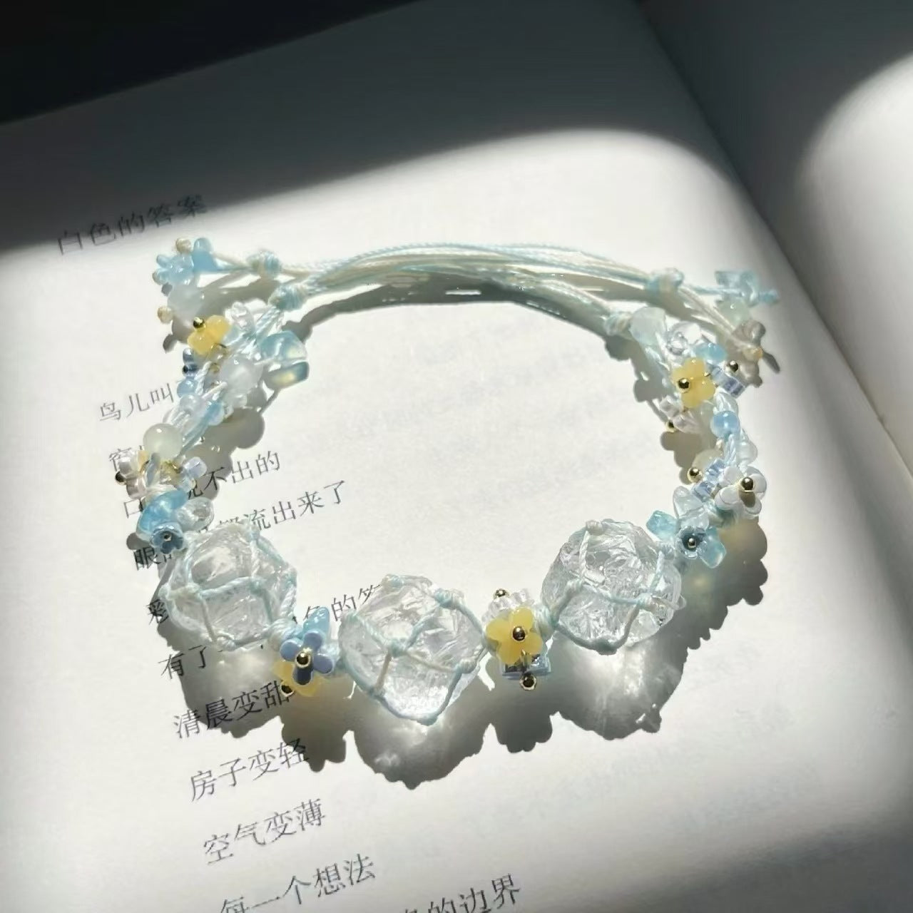 Crystal garland bracelet handwoven bracelet