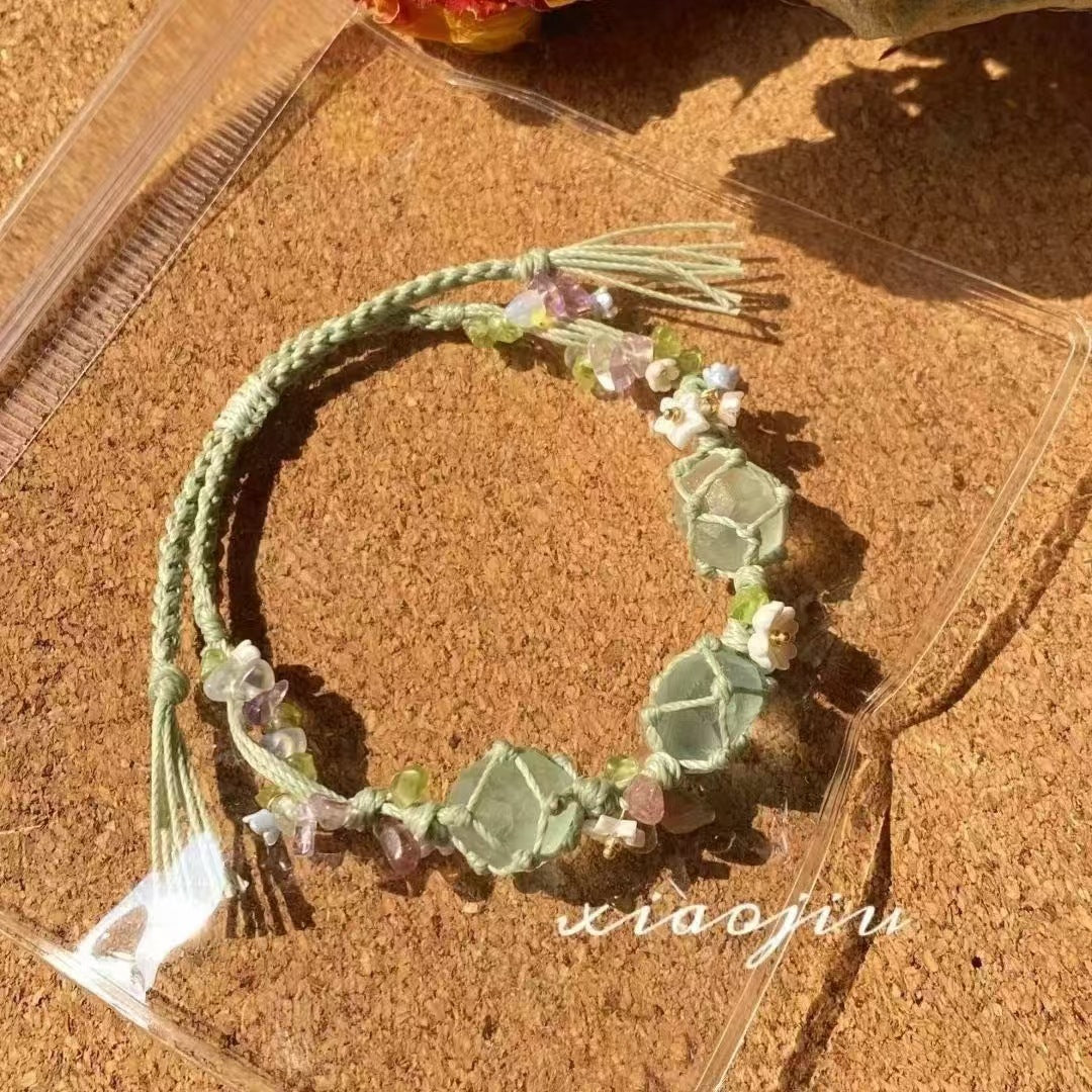 Crystal garland bracelet handwoven bracelet
