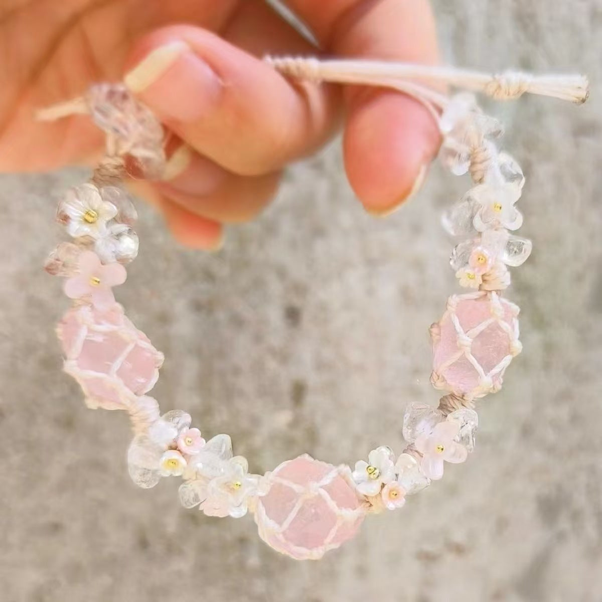 Crystal garland bracelet handwoven bracelet