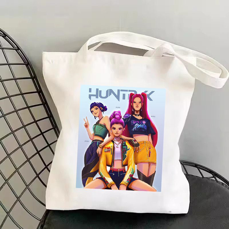 One shoulder canvas shopping bag