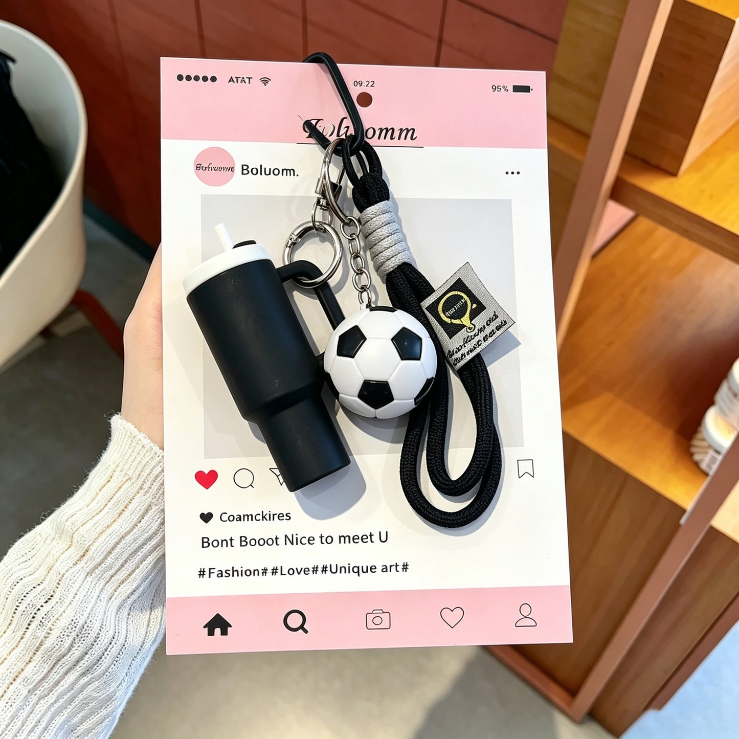 Creative Pink Dopamine Fitness Keychain