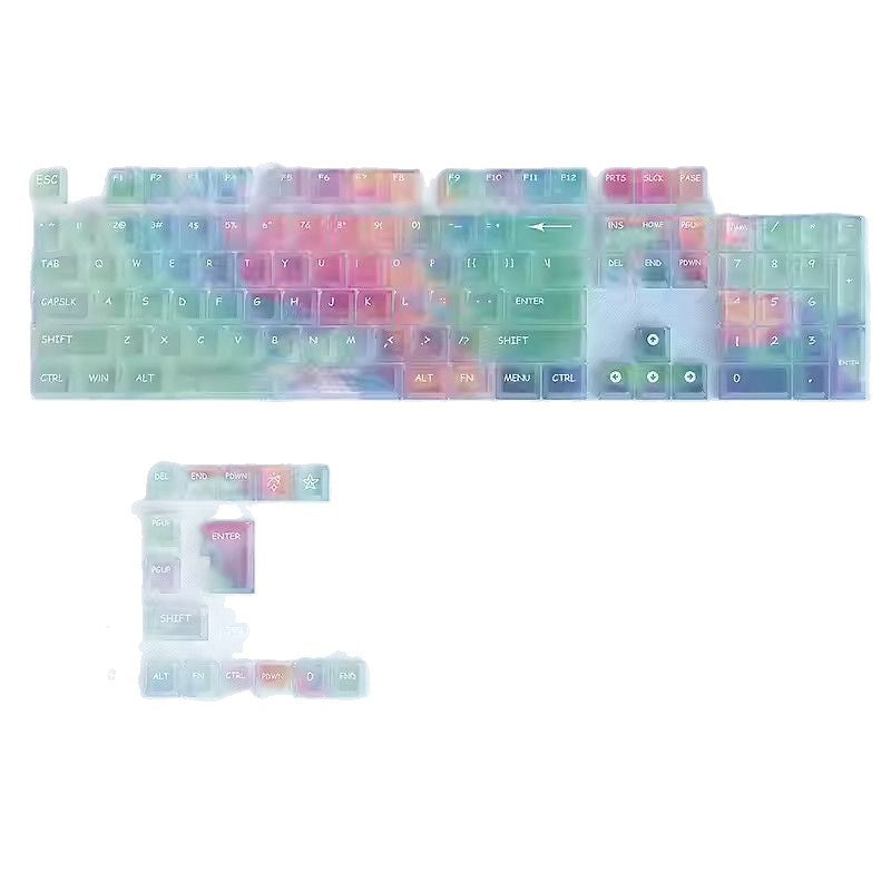 彩虹雾透光键帽幻彩渐变高度透明