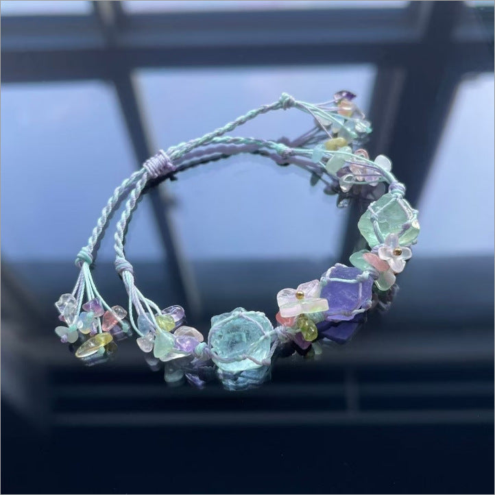 Crystal garland bracelet handwoven bracelet