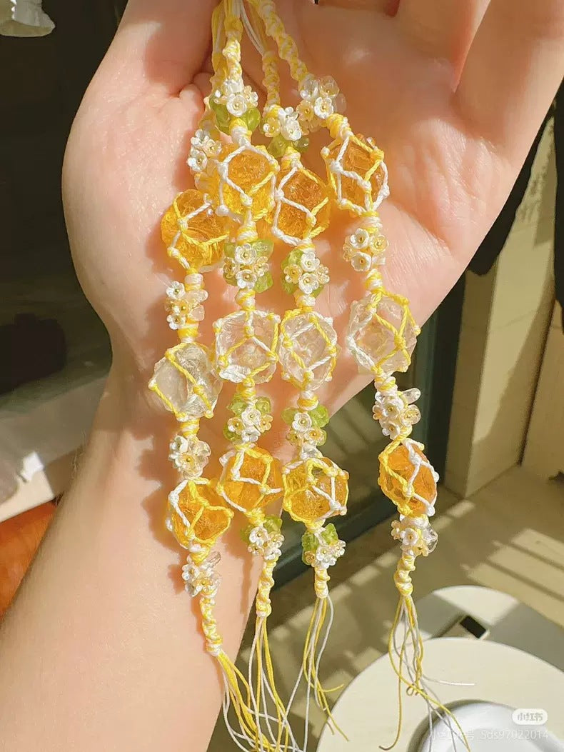 Crystal garland bracelet handwoven bracelet