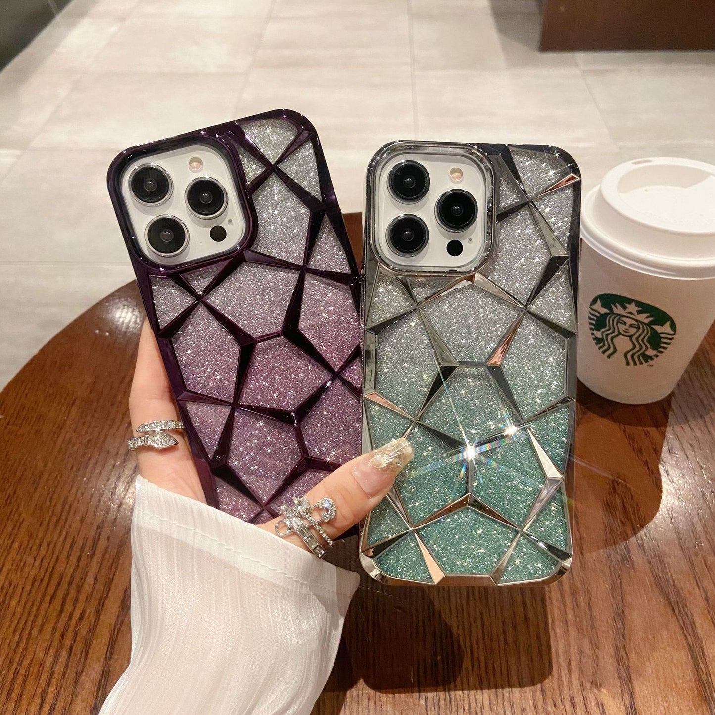 Electroplated Diamond Lattice Glitter Phone Case