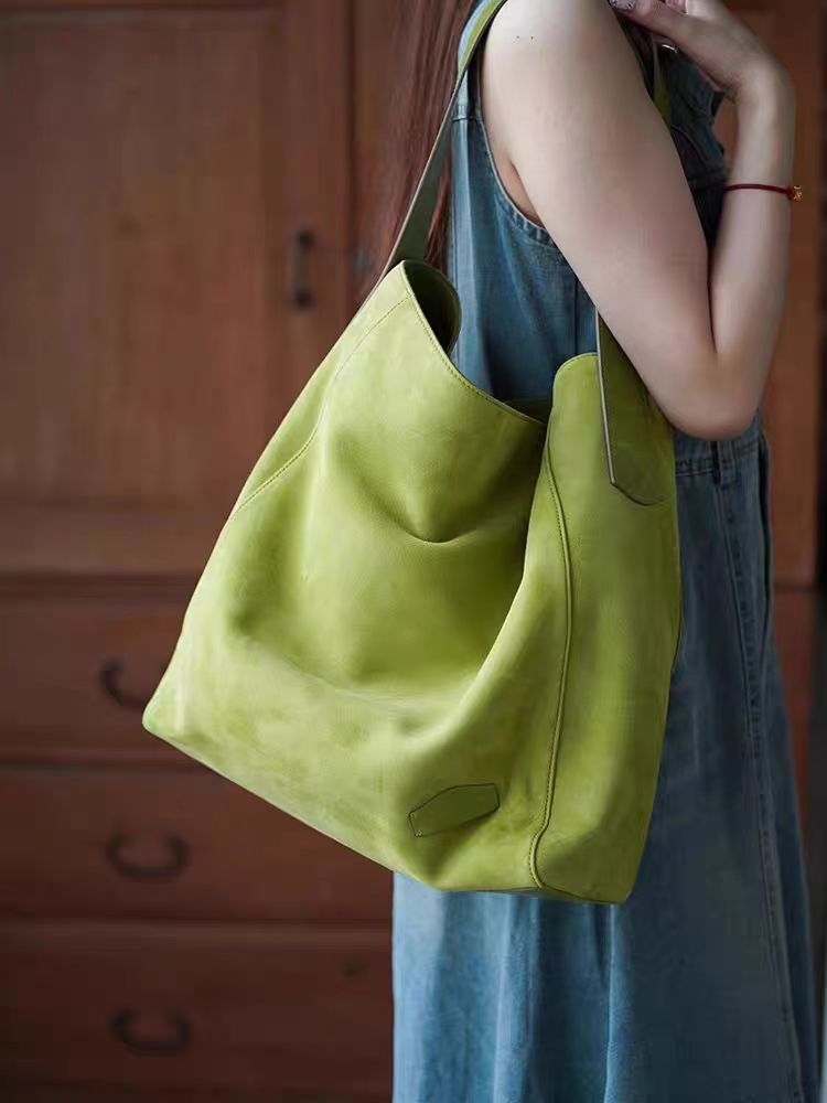 Women's Suede Leather Soft Tote Bag