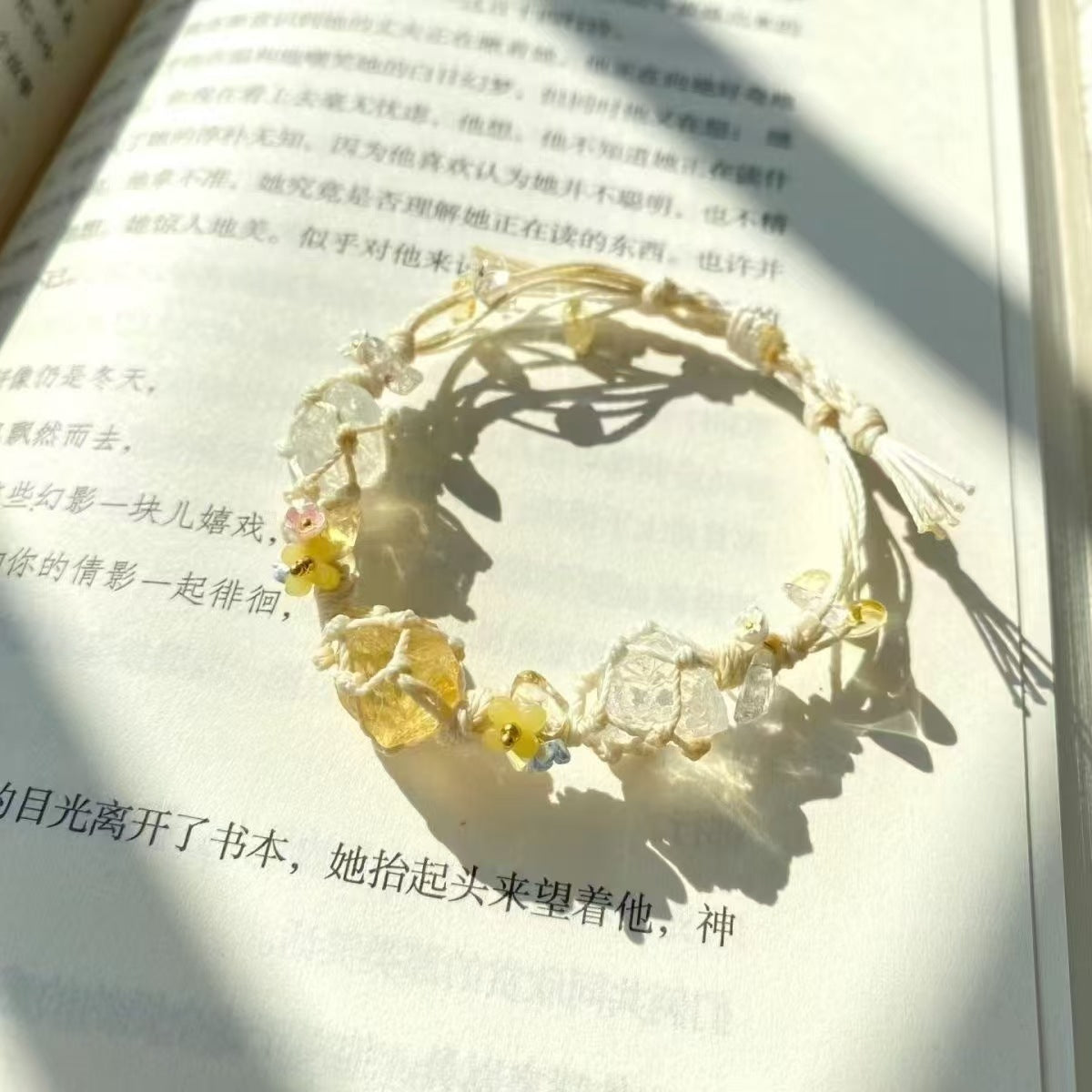 Crystal garland bracelet handwoven bracelet
