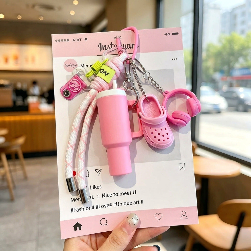Creative Pink Dopamine Fitness Keychain