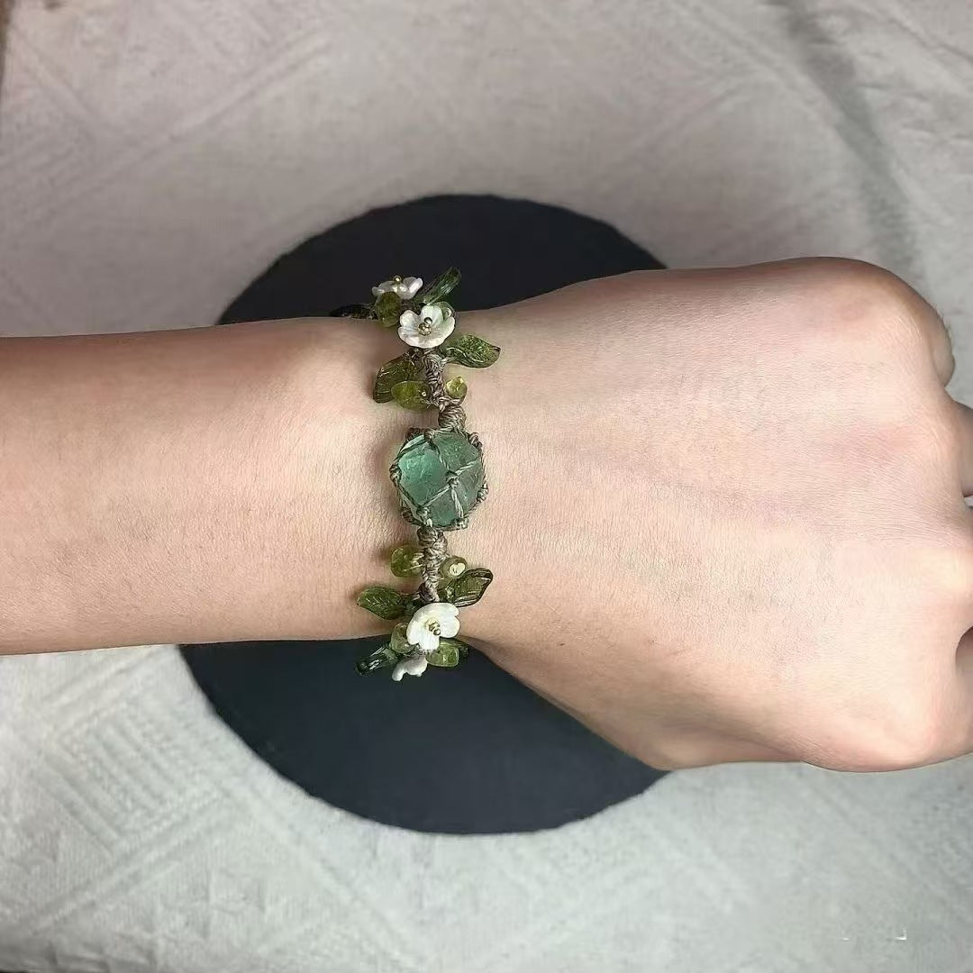 Crystal garland bracelet handwoven bracelet