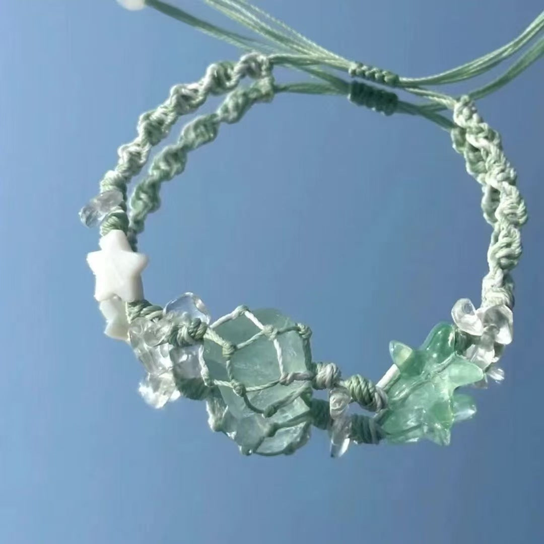 Crystal garland bracelet handwoven bracelet