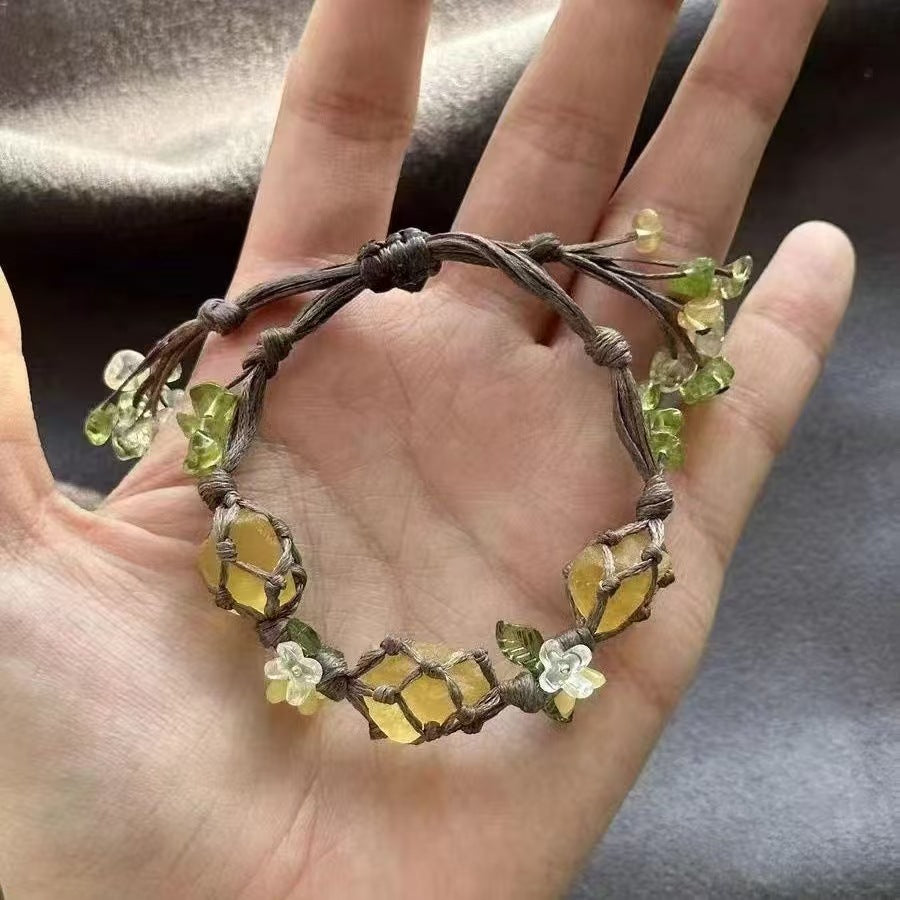 Crystal garland bracelet handwoven bracelet