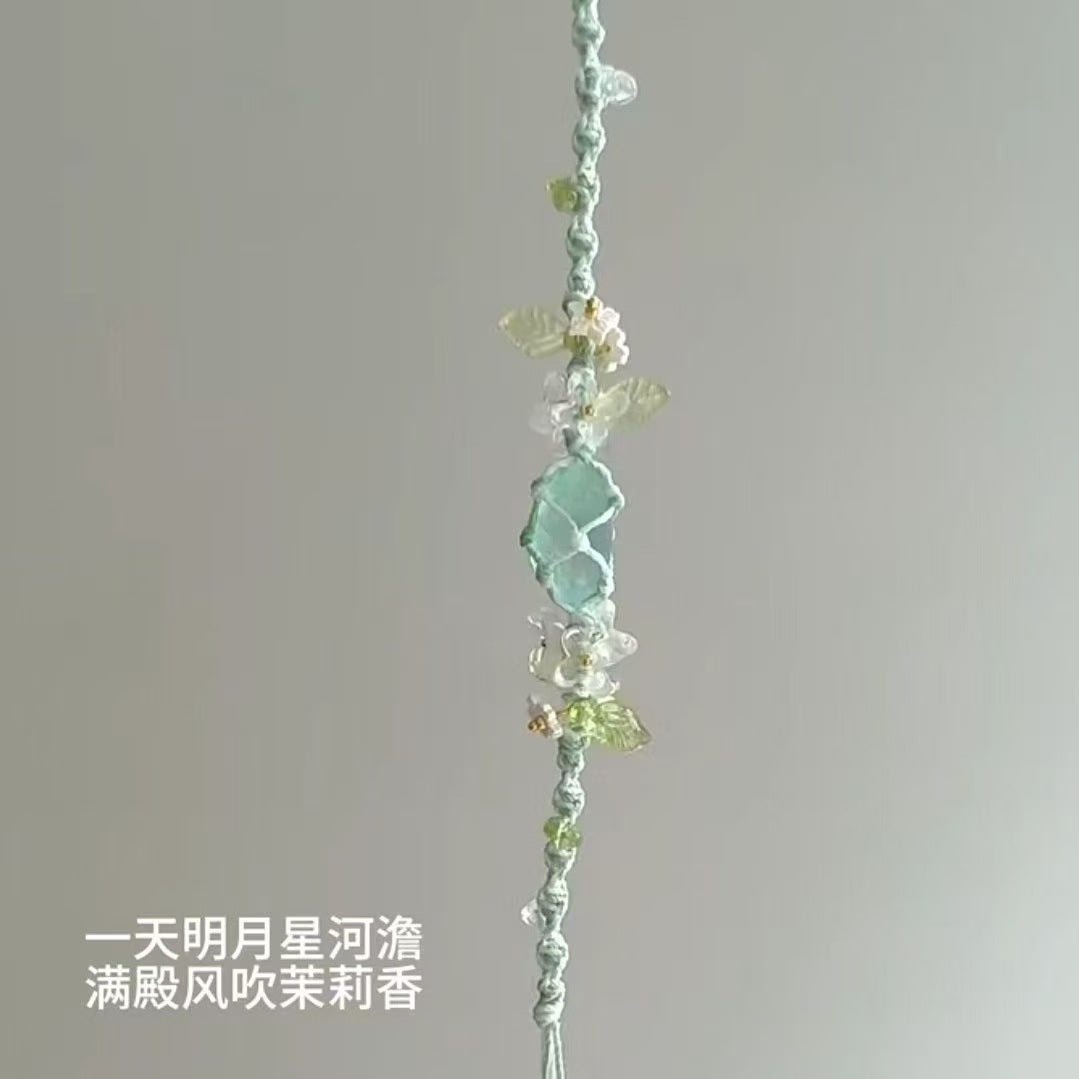 Crystal garland bracelet handwoven bracelet