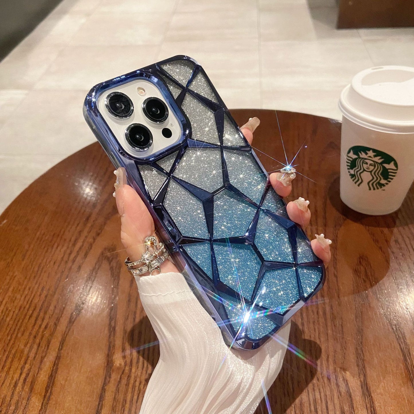 Electroplated Diamond Lattice Glitter Phone Case