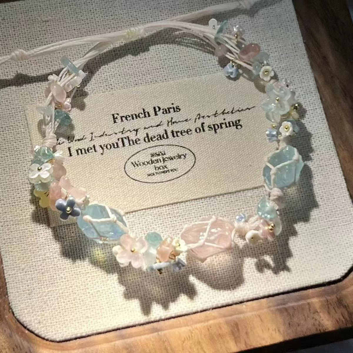 Crystal garland bracelet handwoven bracelet