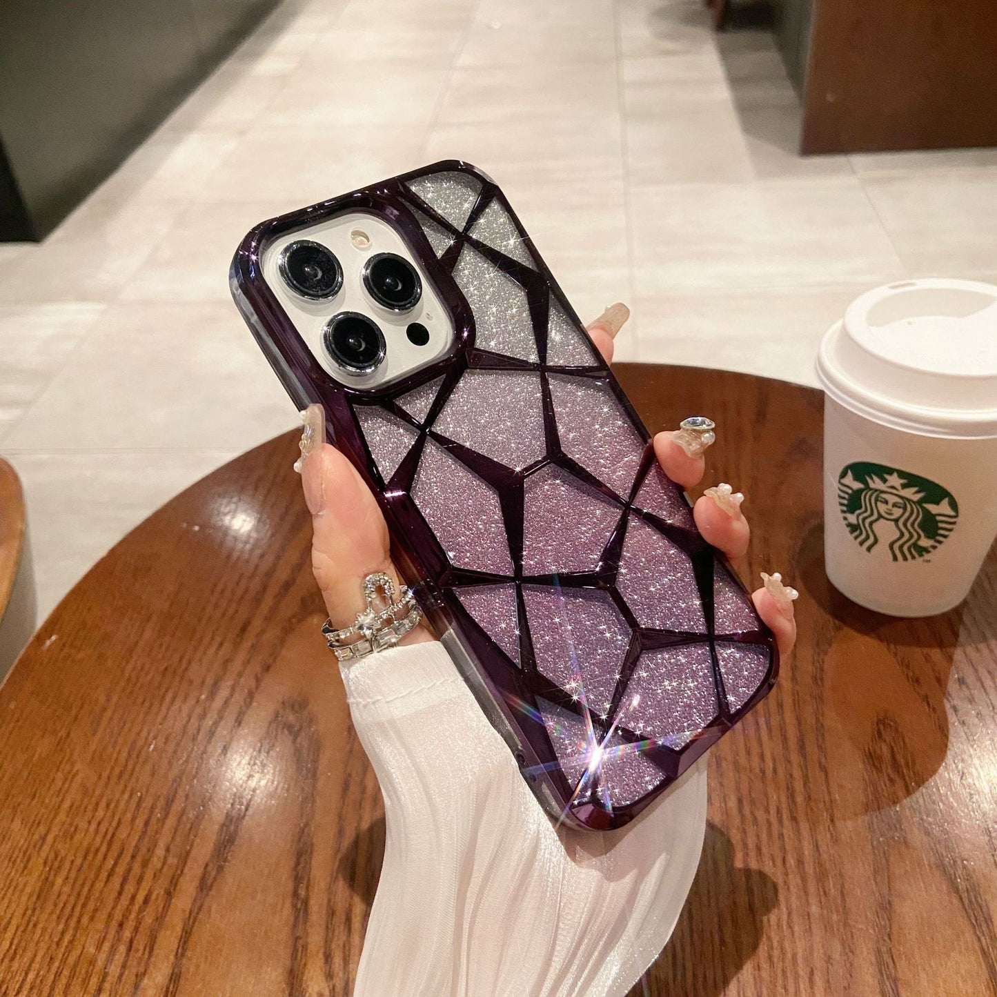 Electroplated Diamond Lattice Glitter Phone Case