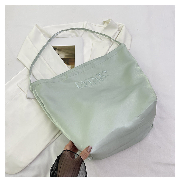 Silky Satin Reversible Commute Shoulder Bag